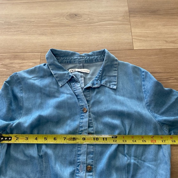 ZARA DENIM MAXI DRESS MEDIUM SIZE - Picture 2 of 12